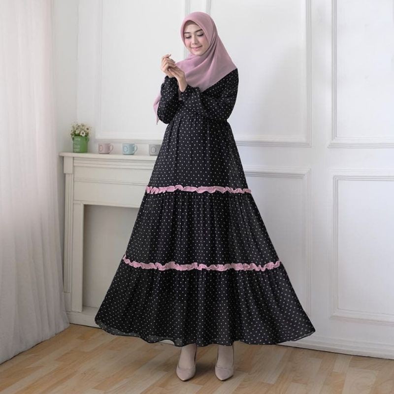 Gamis polkadot susun naura