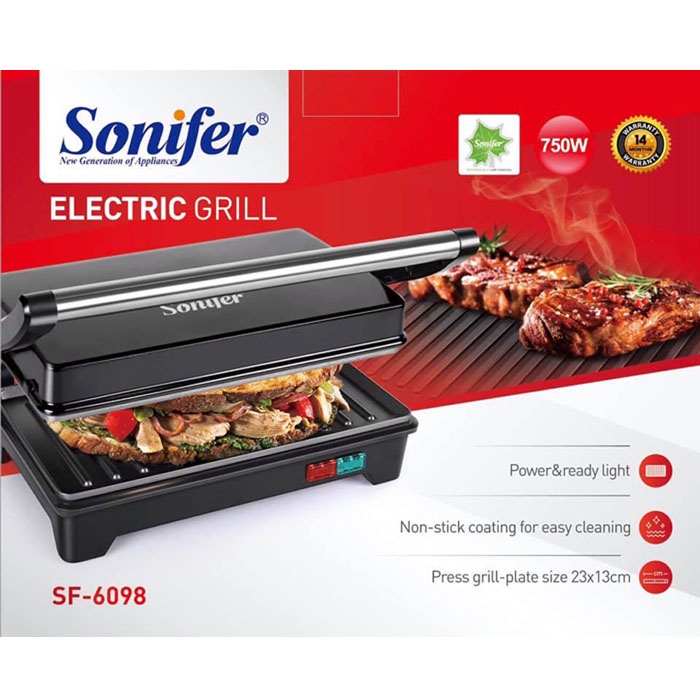 Sonifer Electric Grill 750 Watt Panggangan Listrik SF-6098 SF6098