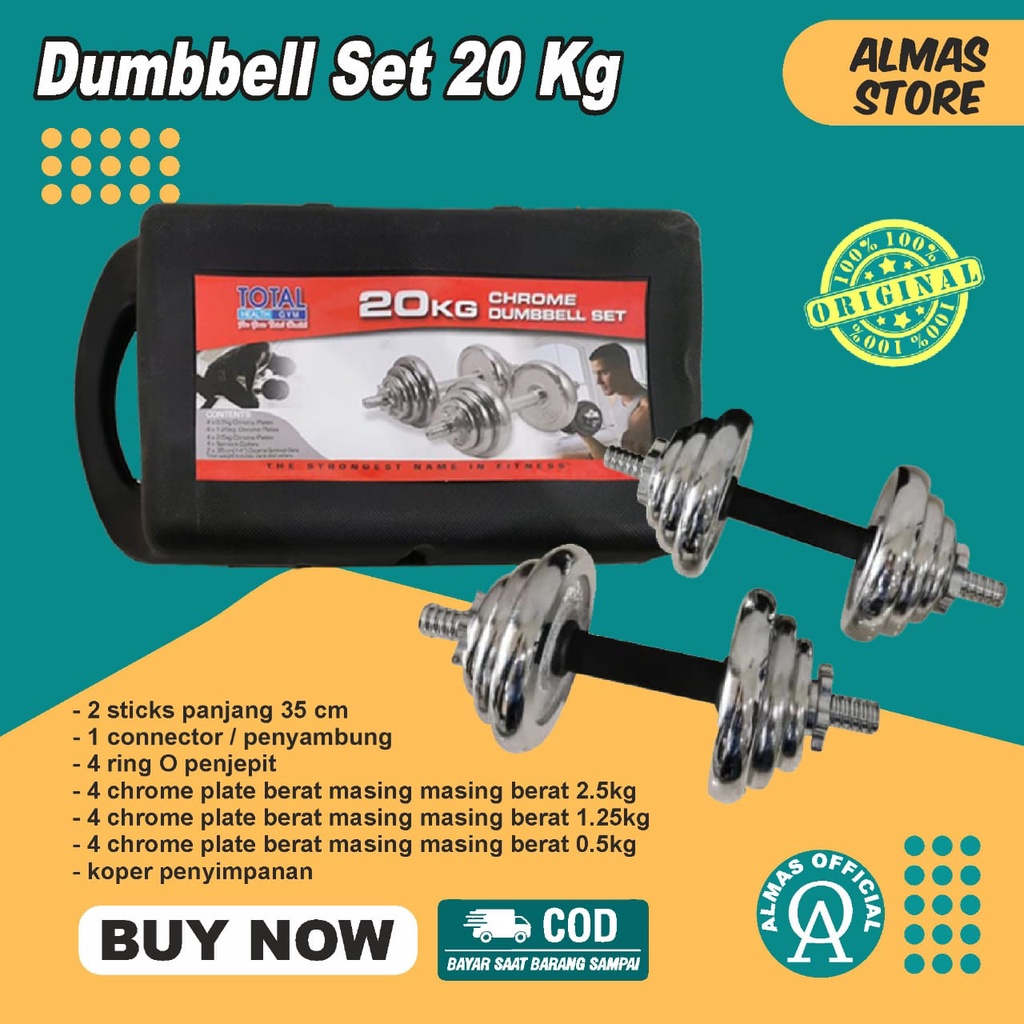 Dumbell Set Kg Alat Angkat Dumbbell Beban 4Kg Murah Dumbel Set 20Kg Bisa COD