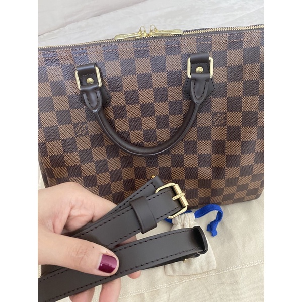 Authentic LOUIS VUITTON Monogram Speedy Bandouliere 25cm M41113