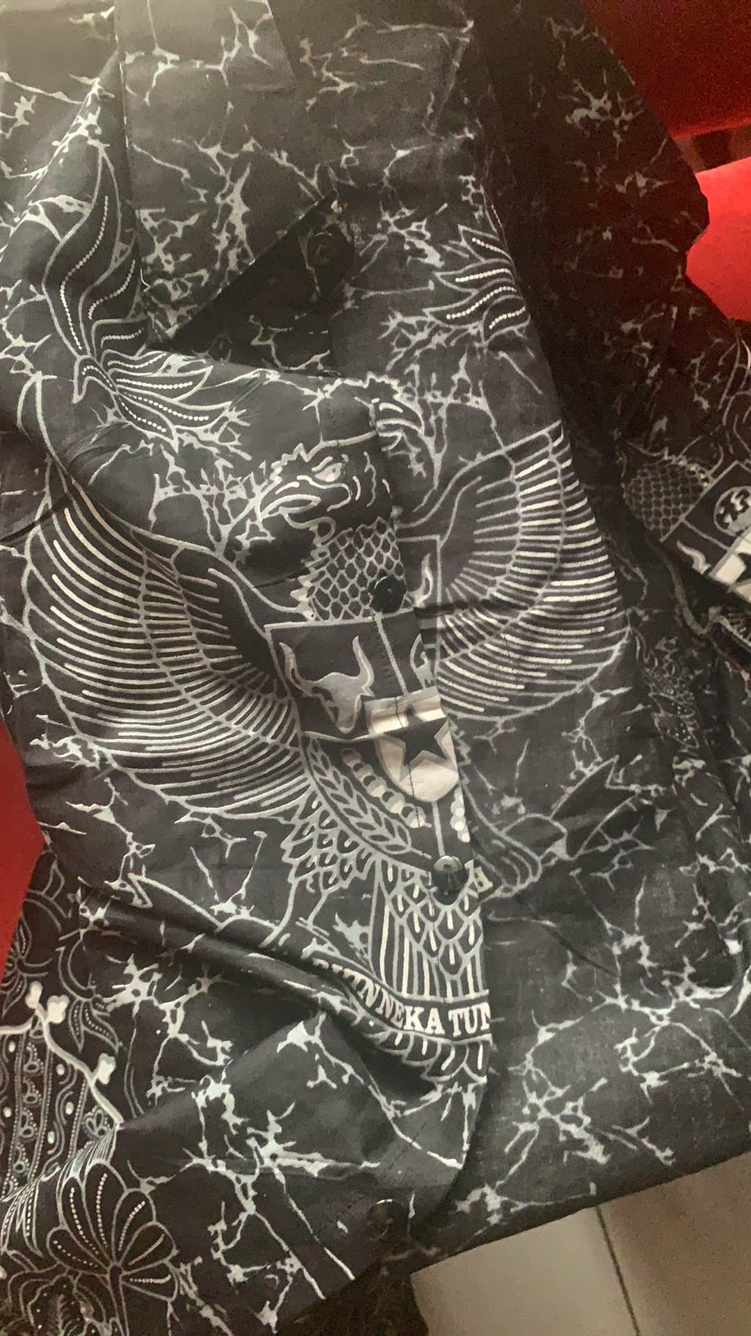 Kemeja Batik Pria Murah Original Katun Super Eksklusif Motif Garuda Pancasila Lengan Panjang Bp101