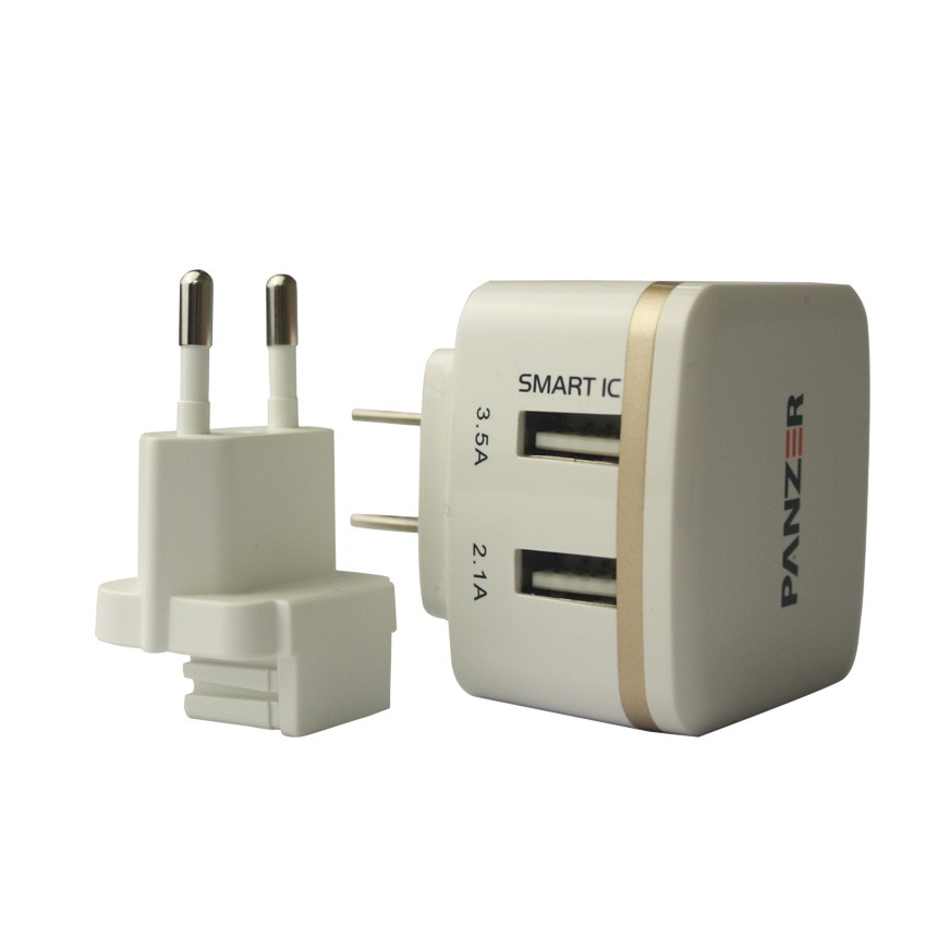 Travel Charger Panzer 2 USB Ports with Smart IC dan Fast Charging 5.6A