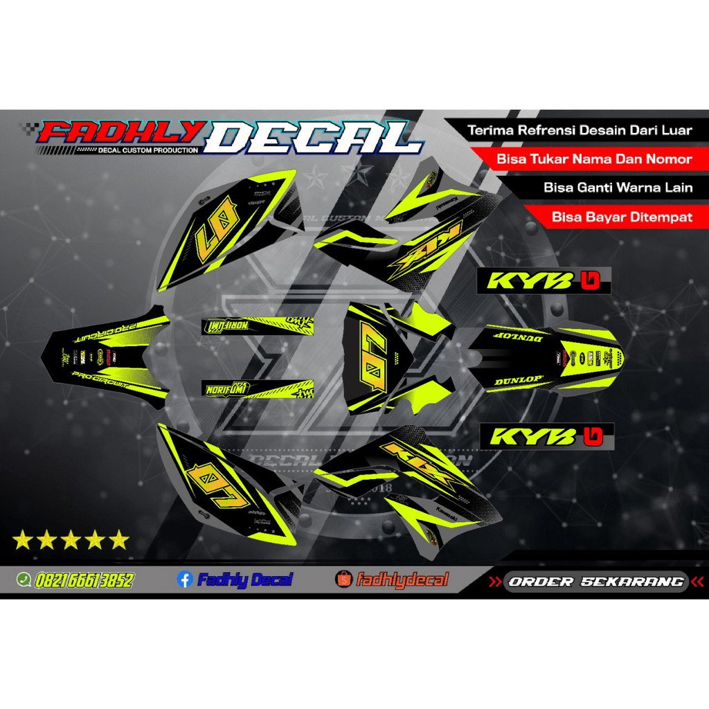 ⭐⭐⭐⭐⭐ Dekal decal Sticker Fullbody KLX L / S / Dtracker Old Kuning Stabilo Keren