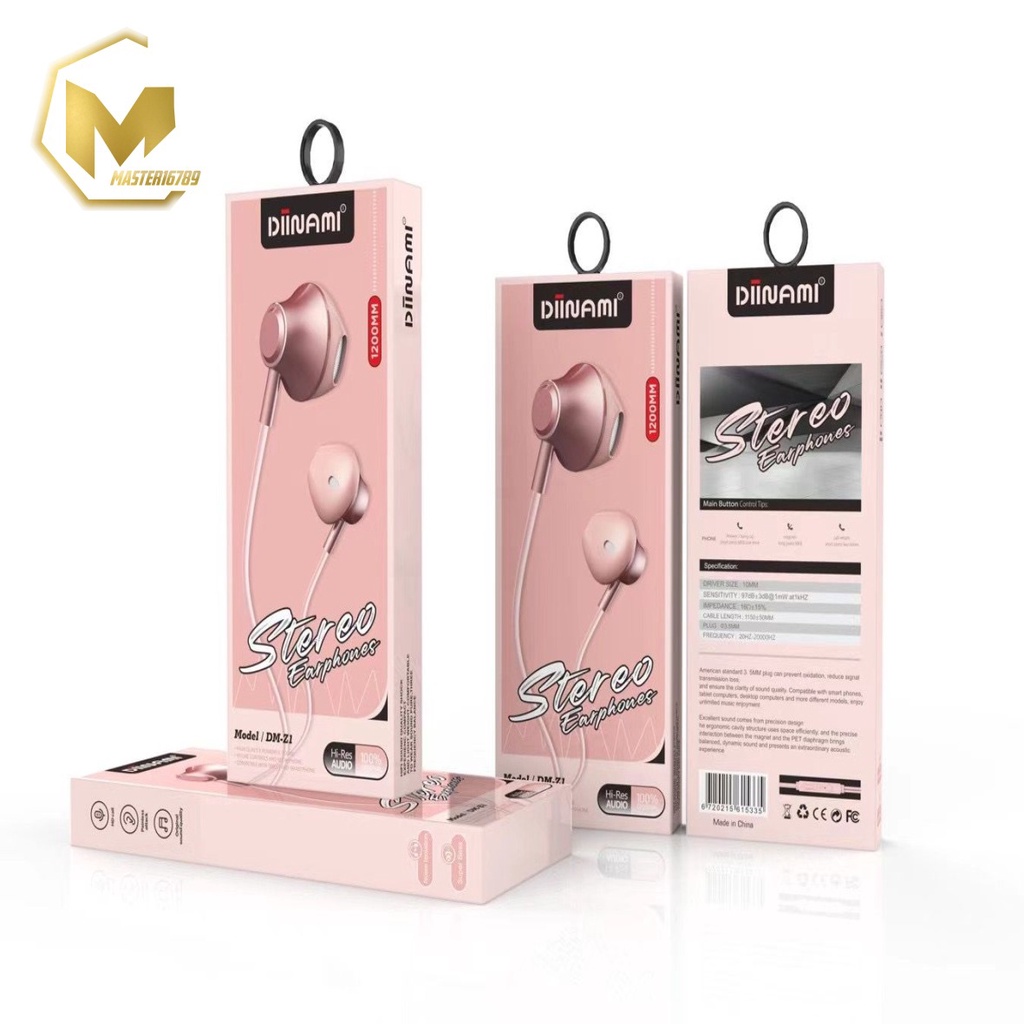 BM076 Headset earphone Hf macaron DIINAMI Z1 METAL super extra BASS for oppo Samsung vivo xiaomi MA2008