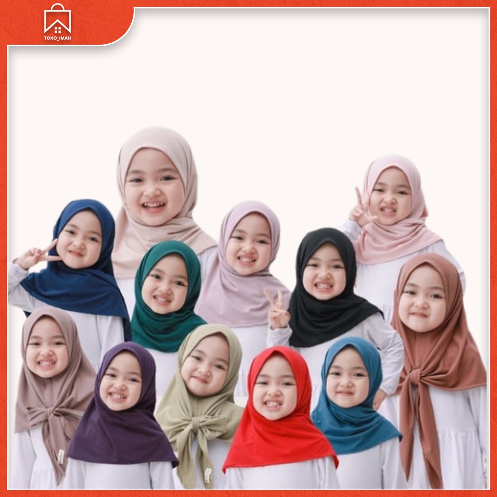 kerudung/hijab segitiga instan pasthan anak umur 1-4 tahun bahan jersey premium lembut dan harus