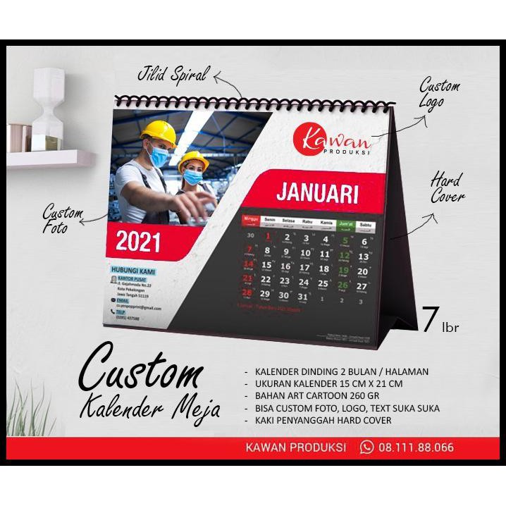 

Cetak Kalender Meja Custom, Kalender 2021 21X21 Cm