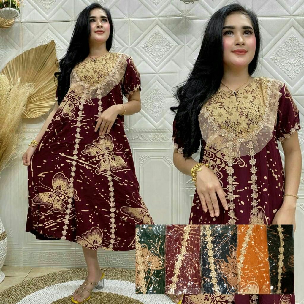 DASTER ARAB KANAYA || RESLETING DEPAN BUSUI || RENDA MILO || RAYON SUPER GRADE A ORI || BROKAT IMPOR-KANAYA