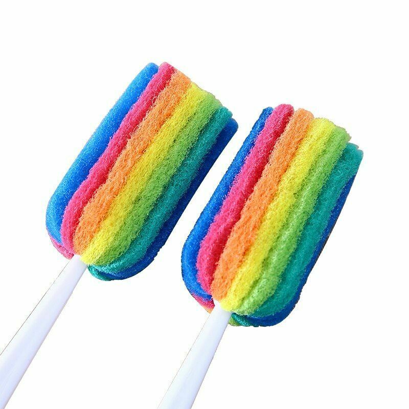 [Long-handled Sponge Multicolored Cup Brush] [Kitchen Dishwashing Brush, Cleaning Brush For Tableware And Kitchenware] [Household Cleaning Brush]