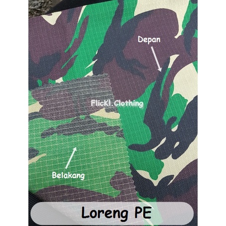 Bahan Kain Loreng PE Malvinas Ripstop Polyster Kotak - Kotak Celana Baju Event Kemeja Seragam Jaket Rollan