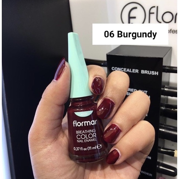 [ NEW 2025 BURGUNDY ] Flormar BREATHING Color Nail Enamel Kutek Halal Turki