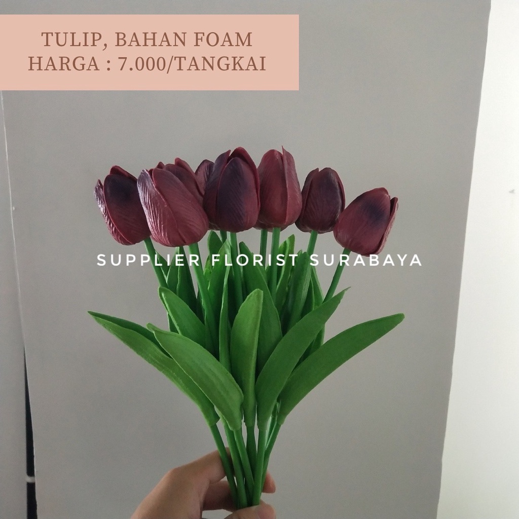 BUNGA TULIP ARTIFICIAL BAHAN FOAM LATEX REAL TOUCH