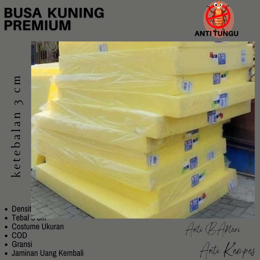 Busa kasur Tebal 3 Cm Ukuran 200x160 cm  Royal Foam Alas Tidur Lembaran Spons Spon Meteran Lapisan Sofa Kursi Bergaransi  Anti Bkateri Spone Poles Mobil Motor Media Cuci Piring