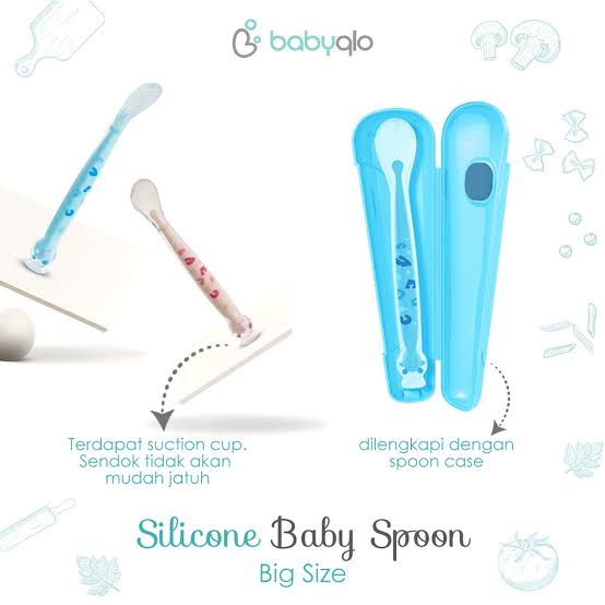 Babyqlo Silicone Baby Spoon Big - sendok makan bayi