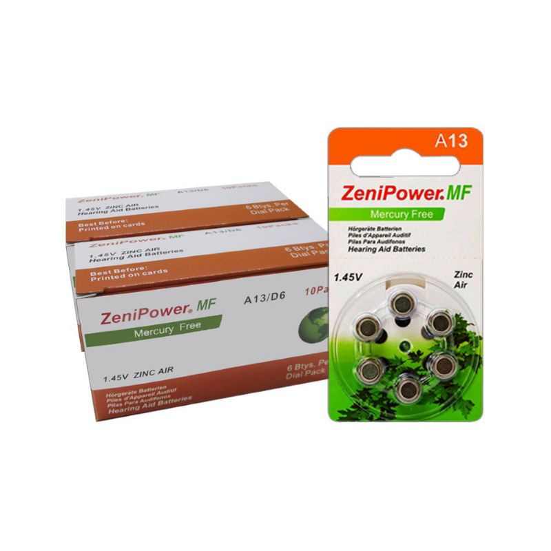 Baterai A13 / AG5 / LR754 / PR48/ LR754H Hearing Aid Battery Tersedia Merk Renata PowerOne dan Zenipower Baterei Spesialis Alat Bantu Dengar