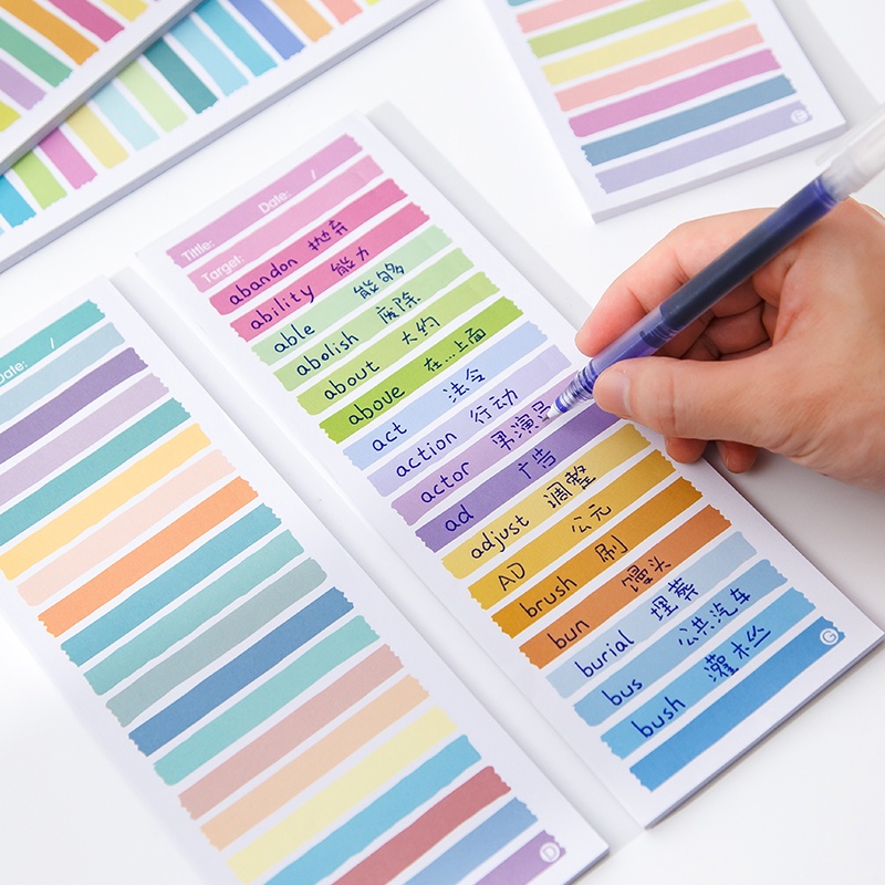 50 Lembar Buku Agenda To-do List Warna-Warni Anti Lengket