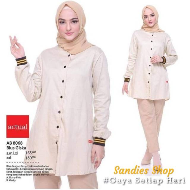 Blus Giska Actual / Blus polos wanita / Blus Polos Bahan Katun / Blus Actual 100% Original