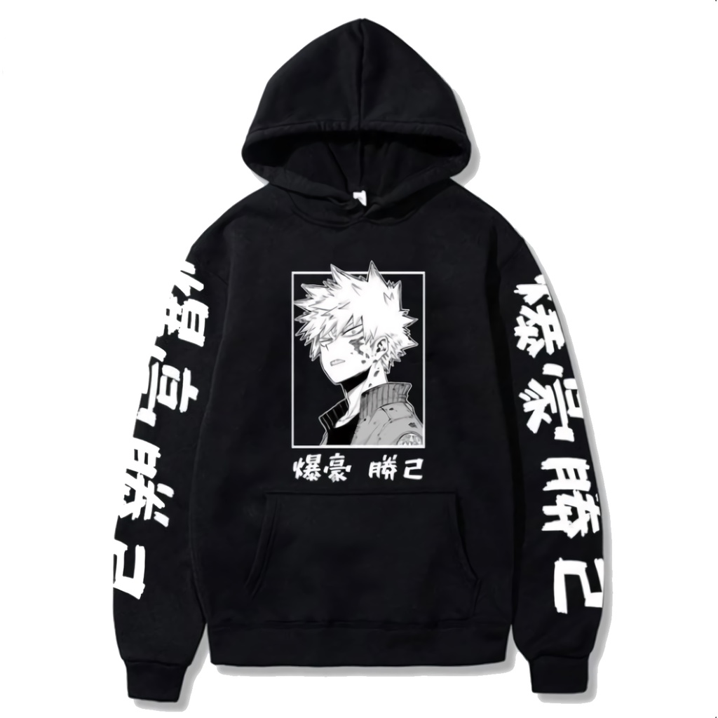 Hoodie Bakugo Lineart Anime Manga Boku No Hero Academia Premium Unisex