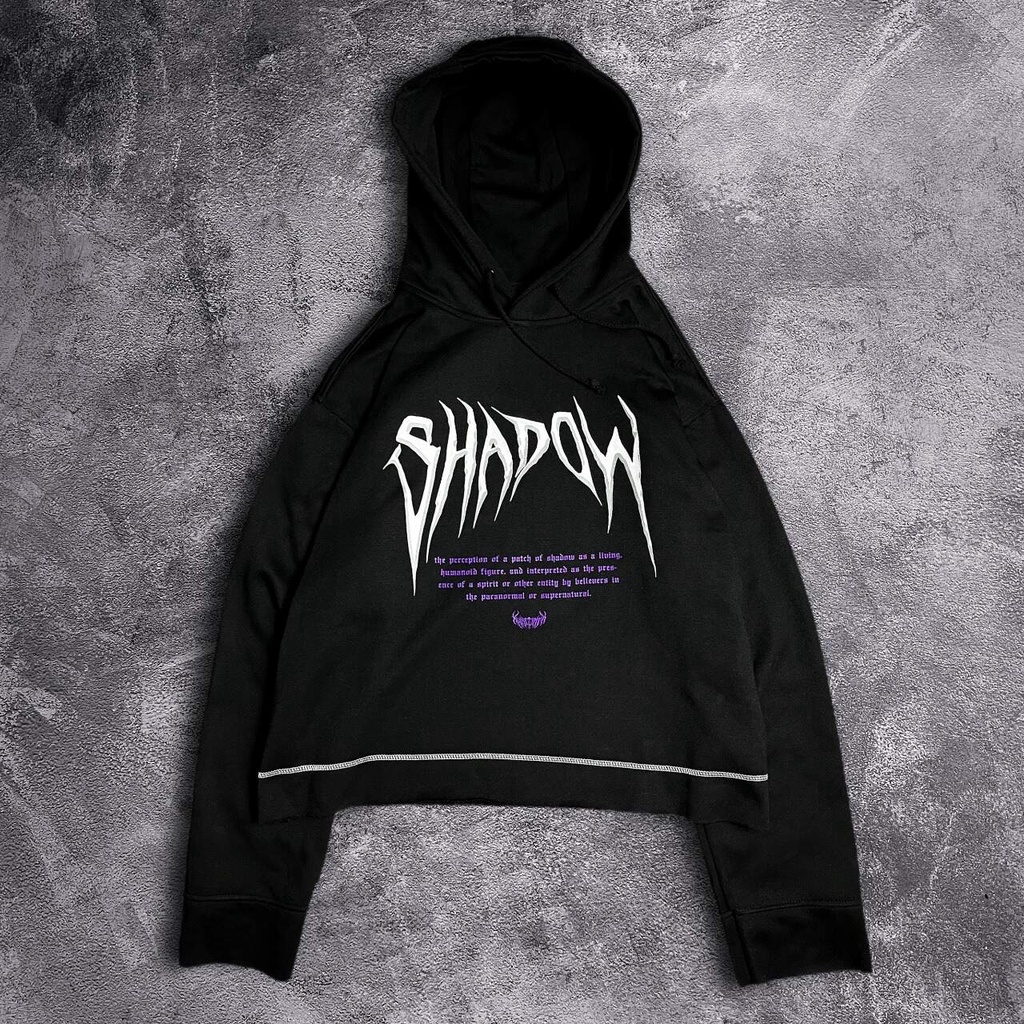 JAKET CROP HOODIE GRAPHIC / JUMPER CROP HOODIE GRAPHIC &quot;shadow&quot;