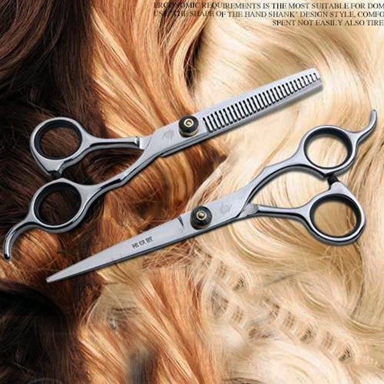 Set Gunting Potong Cukur Rambut Sasak Flat Hairdressing Full Stainless