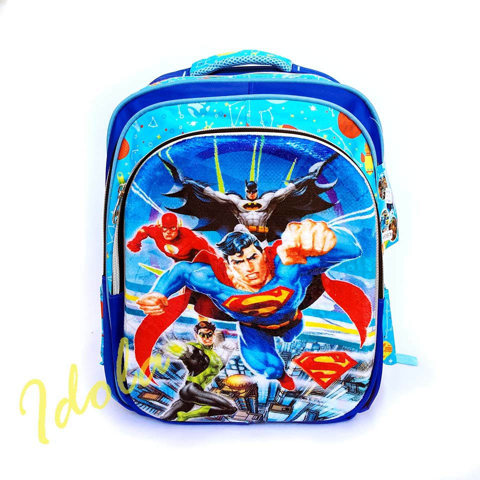 Idolabags Tas Punggung Anak Laki Laki SD Motif Superman Gaul Ransel Anak Sekolah SD Beludru Shopee Indonesia