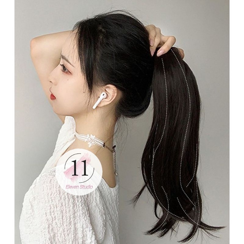 Hair Clip Ponytail Tali Lurus Natural 45cm/55cm