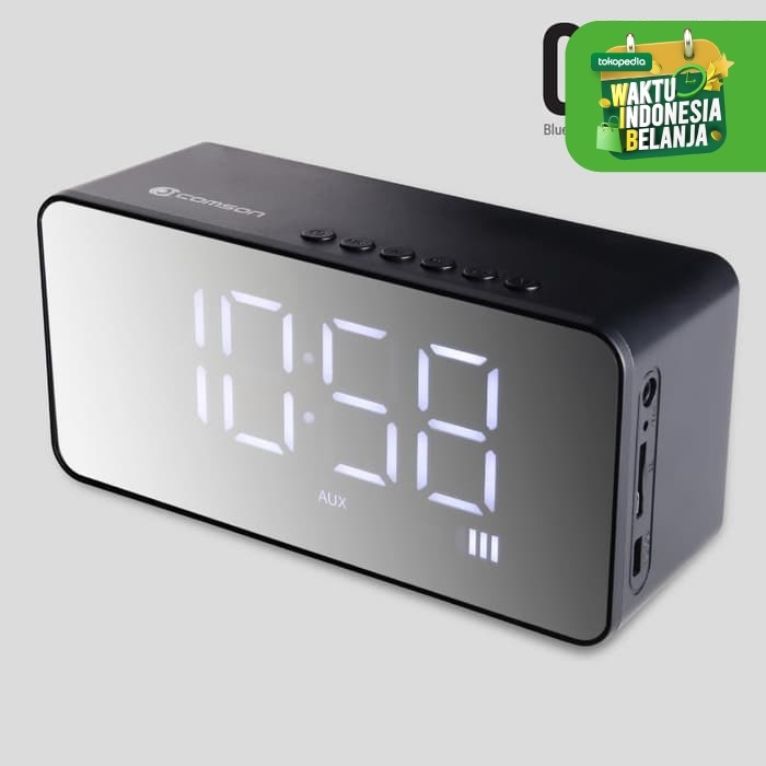 Comson Cs78 Speaker Portable Bluetooth Dengan Alarm Dan Jam Digital