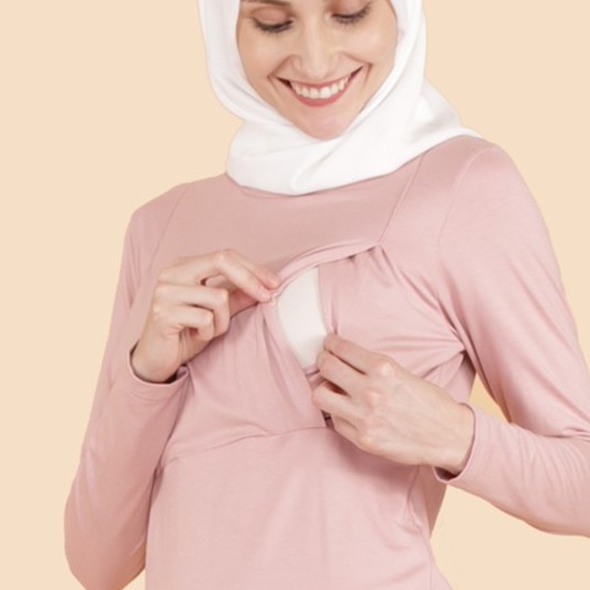 Manset Atasan Lengan Panjang Ibu Menyusui JADECLOVER Nursingwear