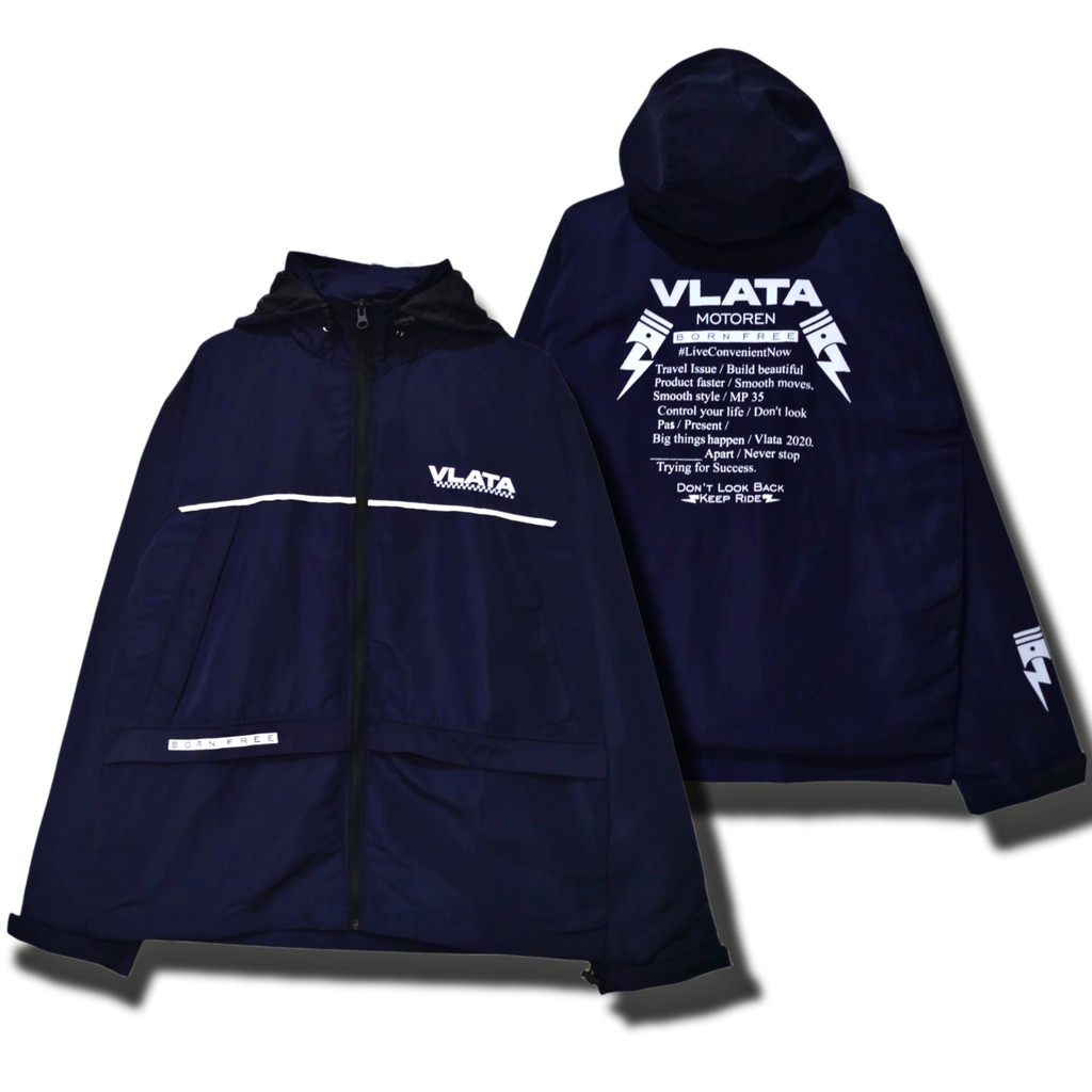 Vlata Windbreaker Jacket Waterproof - Blue Navy