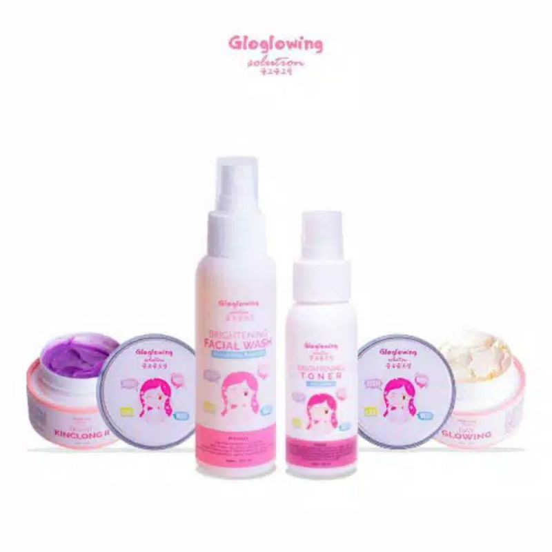 GLOGLOWING WHITENING SOLUTION BPOM PAKET SKINCARE