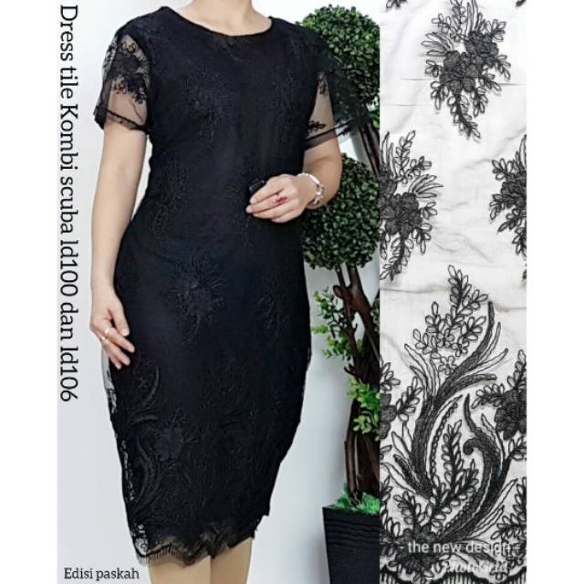 Dress kombinasi scuba hitam