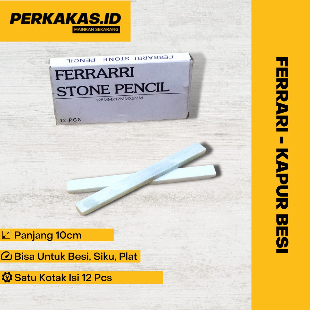 Kapur Besi Ferrari Putih Stone Pencil Isi 12 Pcs