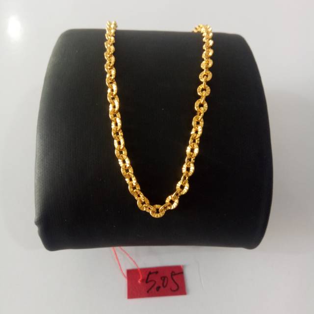 Kalung korea Emas asli tali liontin flexy cristal