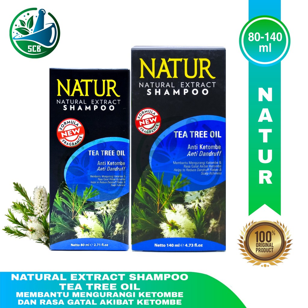Natur Natural Extract Shampoo Tea Tree Oil Anti dandruff -Isi 80 ml - 140 ml