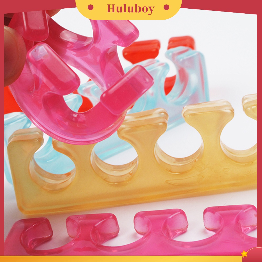 Huluboy Huluboy♡ 2pcs Pemisah Jari Kaki Bahan Silikon Lembut Untuk Manicure Pedicure