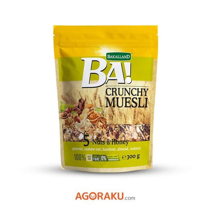 Bakalland BA Crunchy Muesli 5 Nuts & Honey 300 gram
