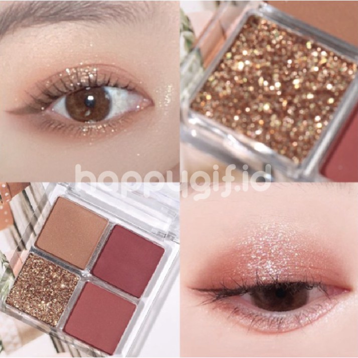 LAMEILA 4 Color Eyeshadow Disk Matte Shimmer Avocado Fruit Eyeshadow Palette LA002