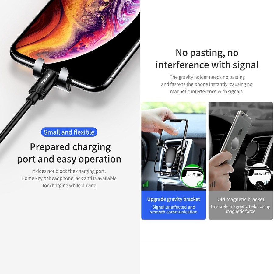 BASEUS ORIGINAL Car Holder Mini Gravity Mount Air Vent Mobile Phone Mount Mobil Universal GPS