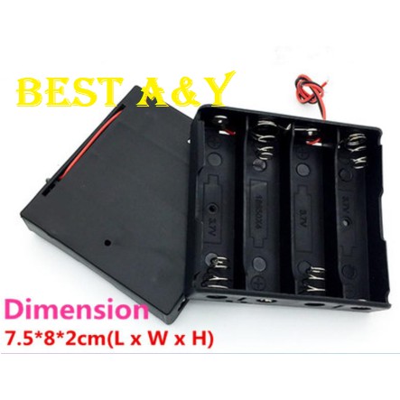 Tempat dudukan Baterai Case Box Kotak Batre Kabel Holder Battery 18650 4x 4 Pin 4PIN