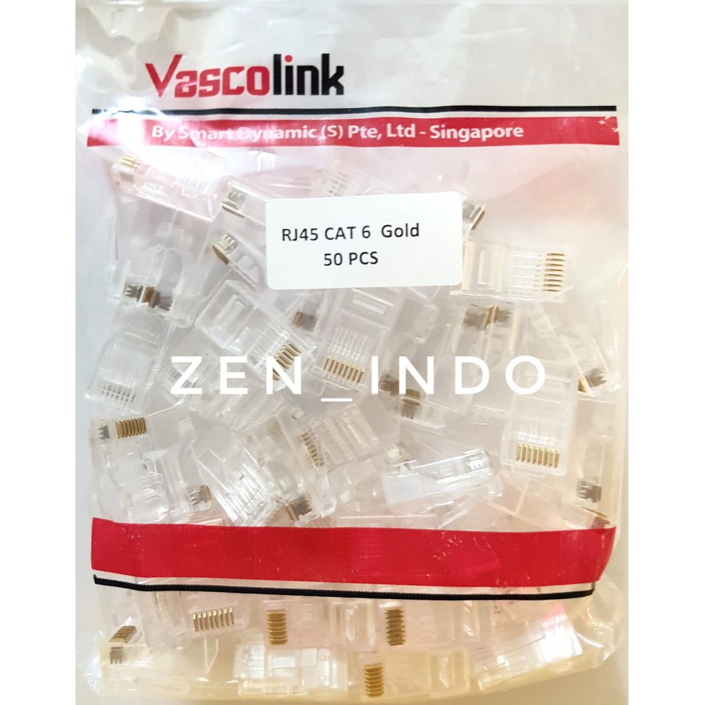 Konektor RJ45 CAT6 Vascolink 1 pack isi 50pcs