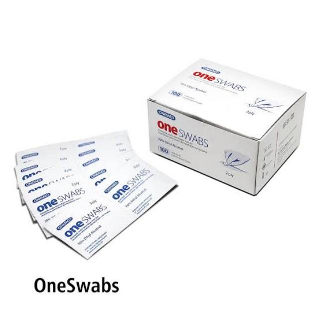 Alkohol Swab Alcohol Swabs Pad Desinfektan Steril Oneswabs 2ply alkohol 70% isi 100 pcs