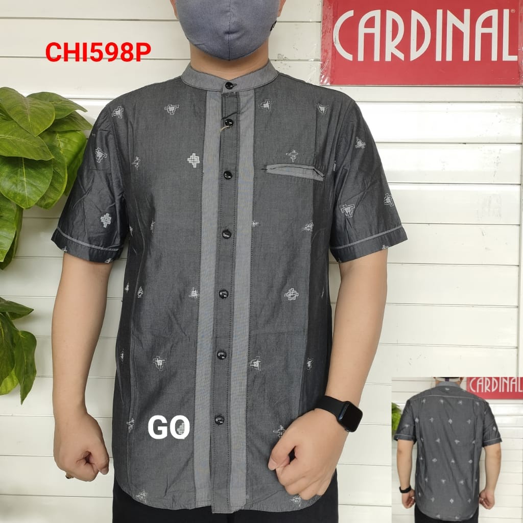 gos TJRB CARDINAL KEMEJA KOKO PRIA JUMBO Lengan Pendek Casual Baju Cowok Original