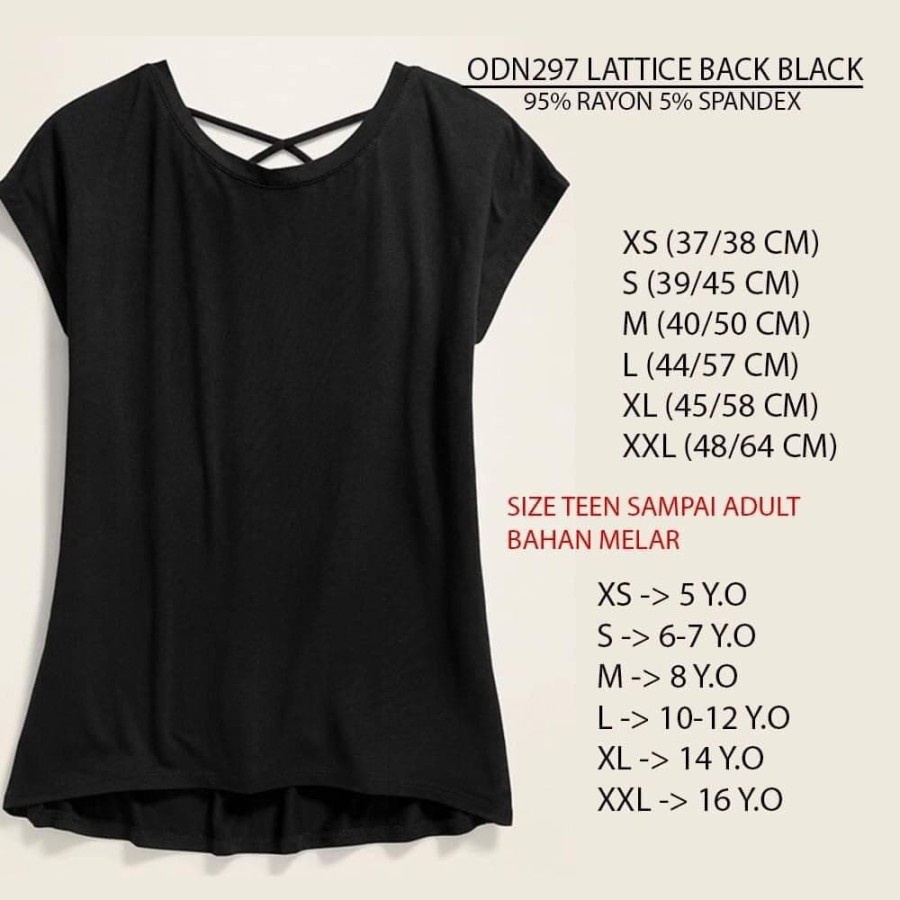 Baju Kaos Wanita Polos Murah Old Navy 297 Lattice Back Mint 2 Warna Black/Mint