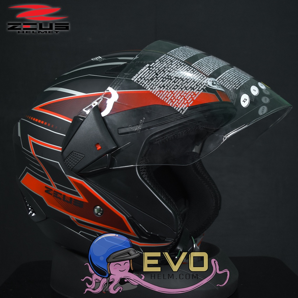 HELM ZEUS ZS-611 MATT BLK - TT18 RED