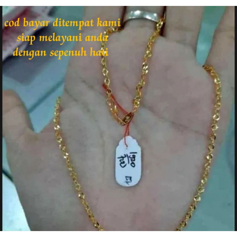 cod kalung Nori rantai Medan berlapis emas muda asli tidak mudah luntur