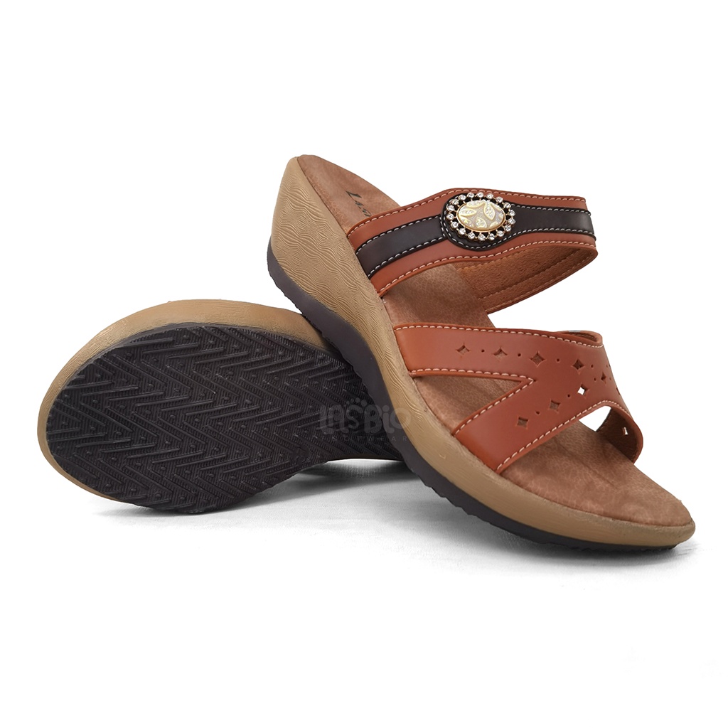 Sandal Selop Wedges Kasual Wanita Lasbio HJ19