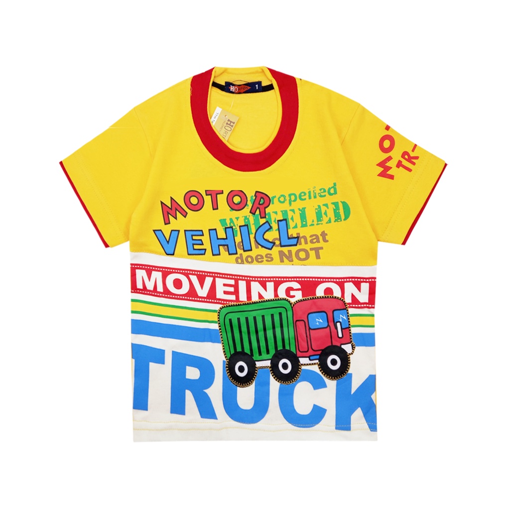 Wakakids Baju Anak Laki Laki Usia 1 - 4 Tahun Setelan Ce;ana Jeans Motif Truck Horton 2127-3