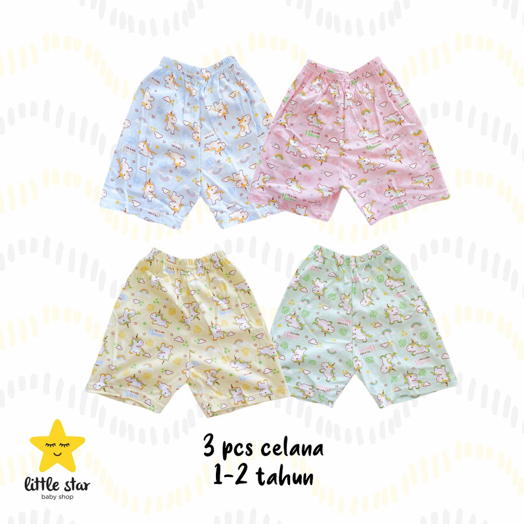 3 PCS Y Lin Celana Pendek Karet Anak Cewek Cowok | Clana Rumah Bayi