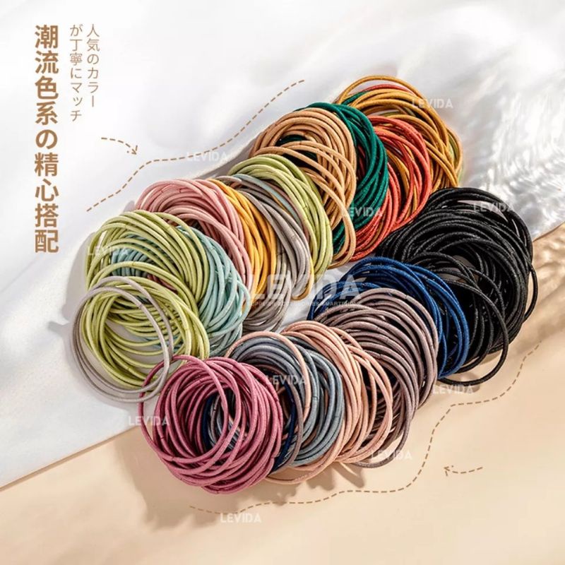 100 Pcs Ikat Rambut Korea / Karet Rambut Korea / Kunciran Rambut Korea