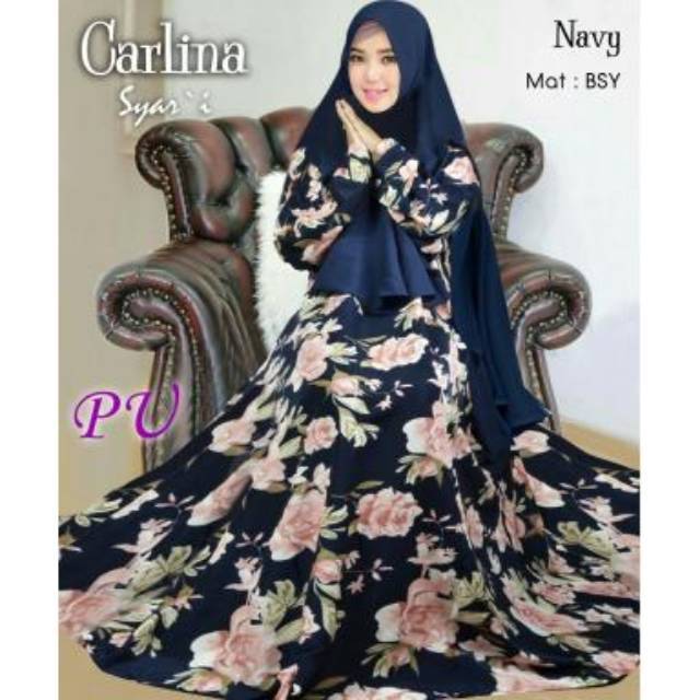 Carlina syari jumbo set khimar syari lebaran syari mewah busui