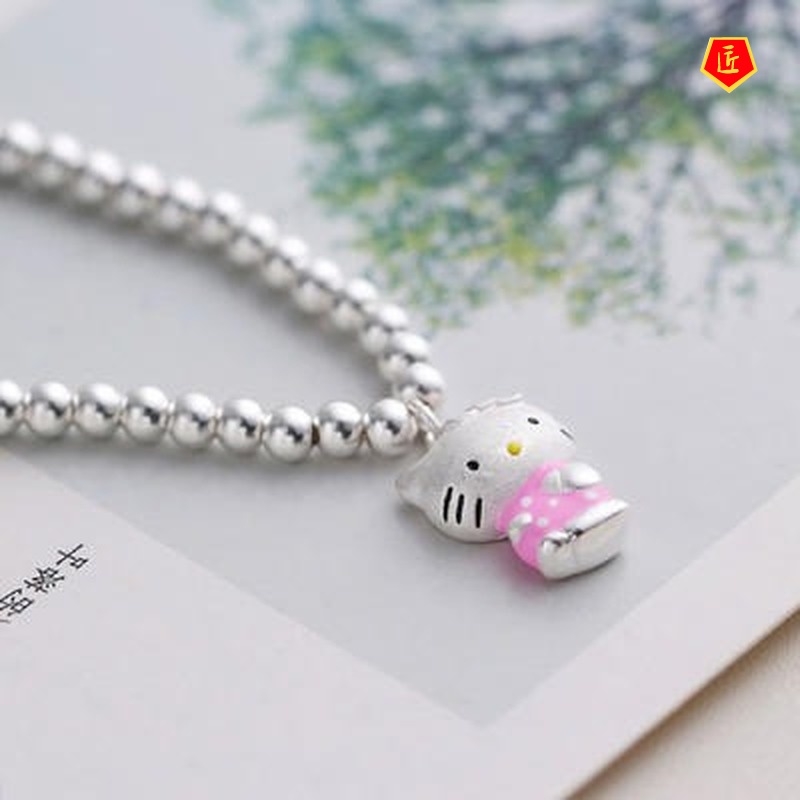 [Ready Stock]Cartoon Cat Lucky Beads Bracelet Women's Cute Sweet